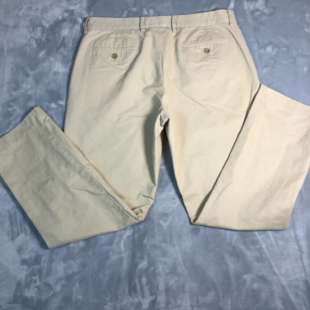 J. Crew Men's Flex Slim Bedford Straight-Fit Chino's Khaki Size 34 x 32